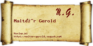 Maltár Gerold névjegykártya